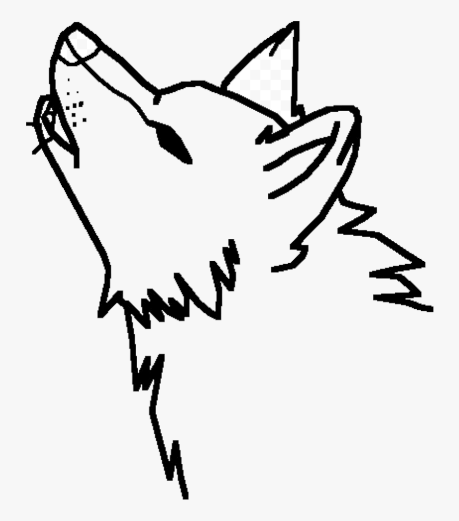 Easy A Howling Wolf Cute Drawing Clipart Transparent - Easy Howling Wolf Drawing, Transparent Clipart
