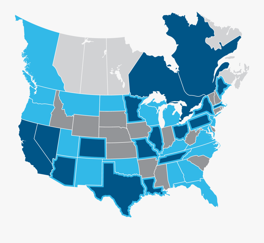 Canada Map United Contiguous States State Blank Clipart - Cdc Measles Outbreak 2019, Transparent Clipart