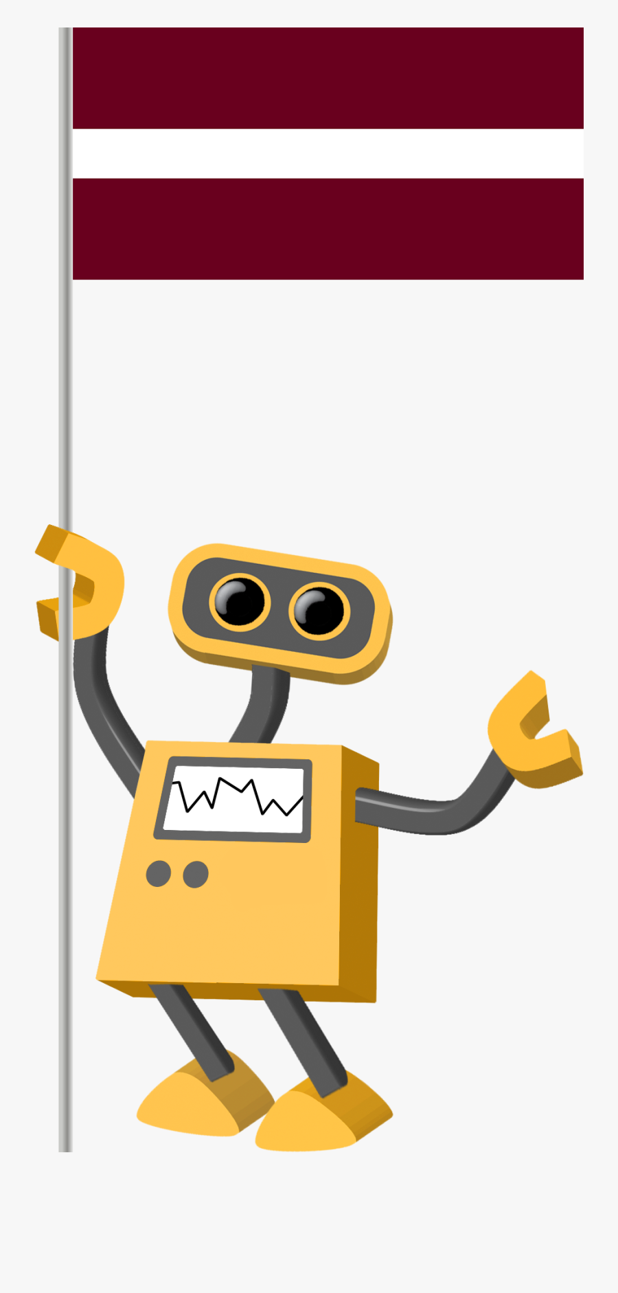 Flag Bot, Latvia - Stop Sign Cartoon Transparent Background, Transparent Clipart