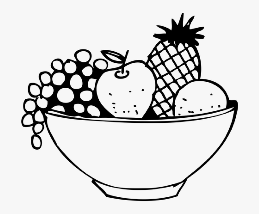 Fruit Bat Drawing At Getdrawings - Black And White Fruit Basket Clipart, Transparent Clipart