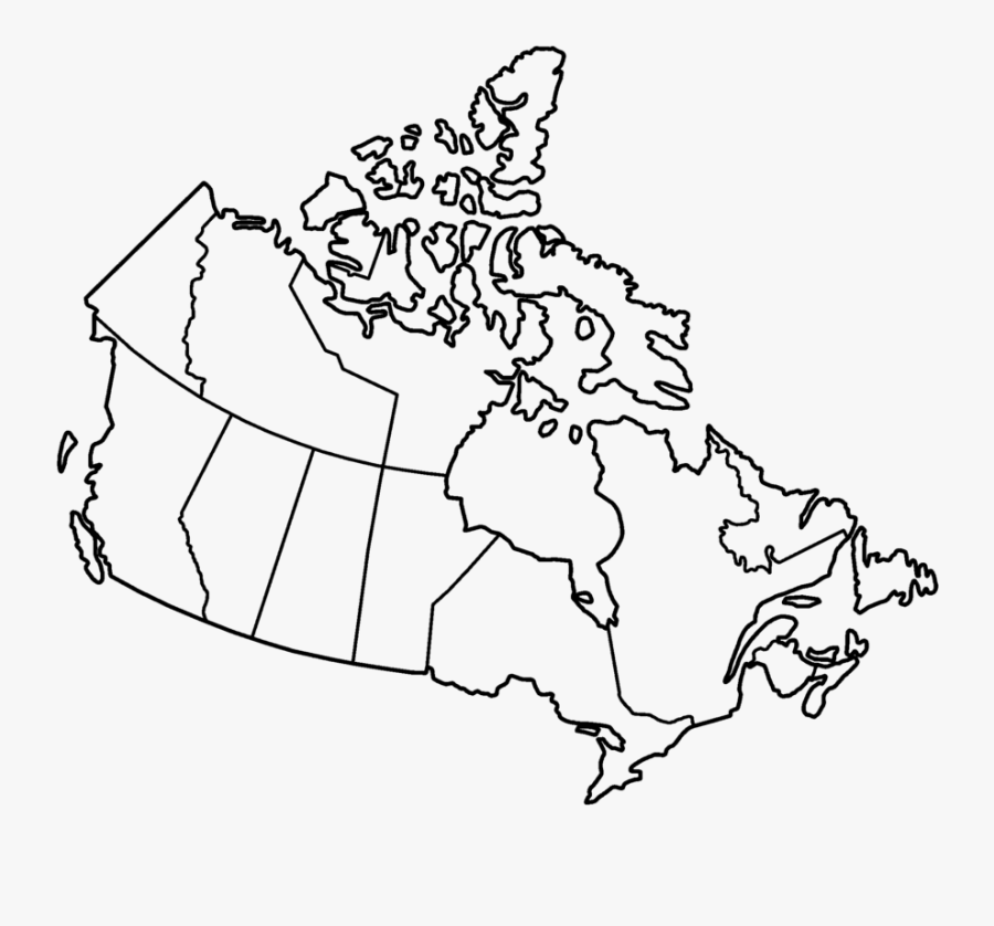Maps Update - Map Of Canada Black And White, Transparent Clipart
