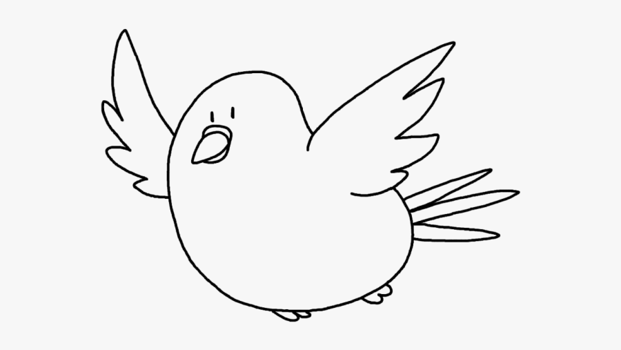 Flying Bird Line Art, Transparent Clipart