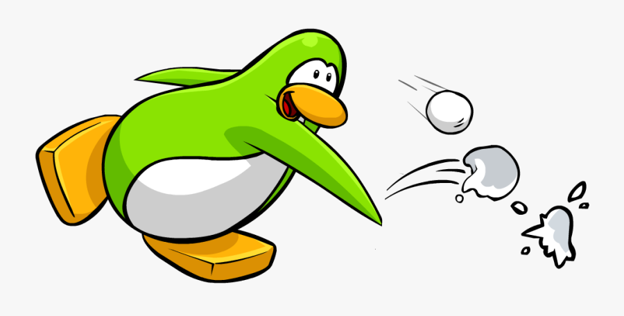 Club Penguin Wiki - Club Penguin Throwing Snowball, Transparent Clipart