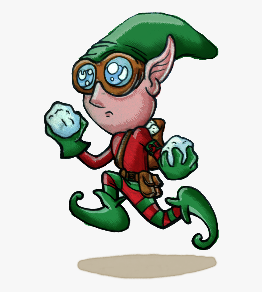 The Th Annual Fight - Cartoon Elf Snowball Fight, Transparent Clipart