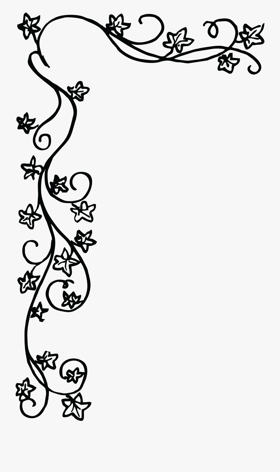Free Clipart - Black And White Floral Borders, Transparent Clipart