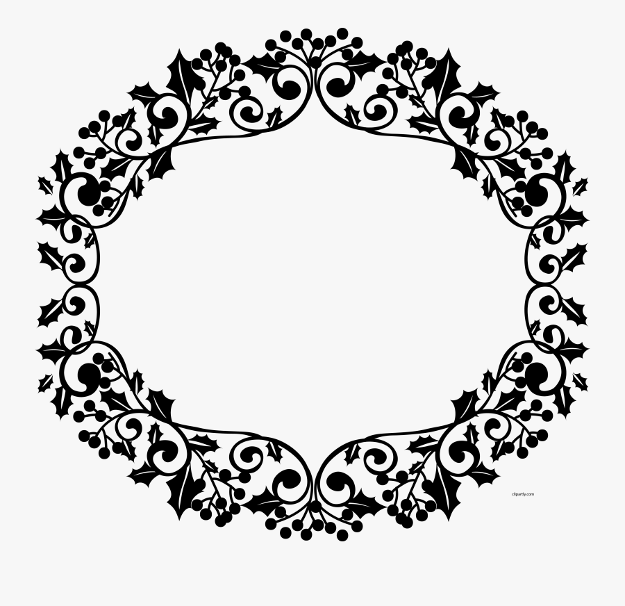 Christmas Border Flower Clipart Png - Circle, Transparent Clipart