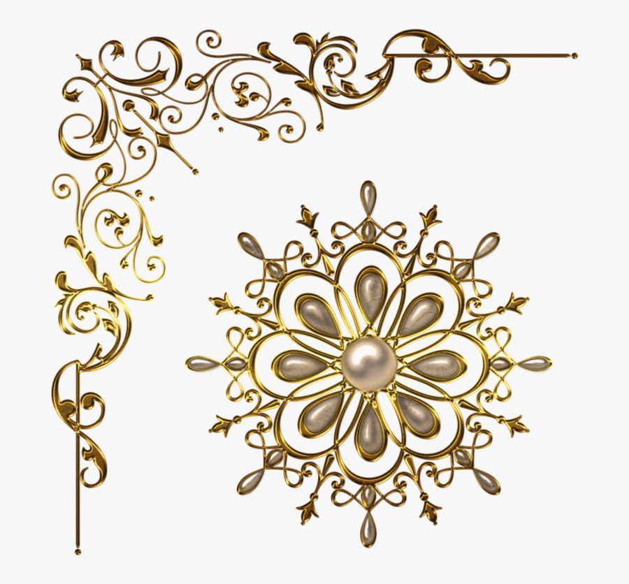 Snowflake Corner Border Clipart No Background - Vintage Corner Border Design Png, Transparent Clipart