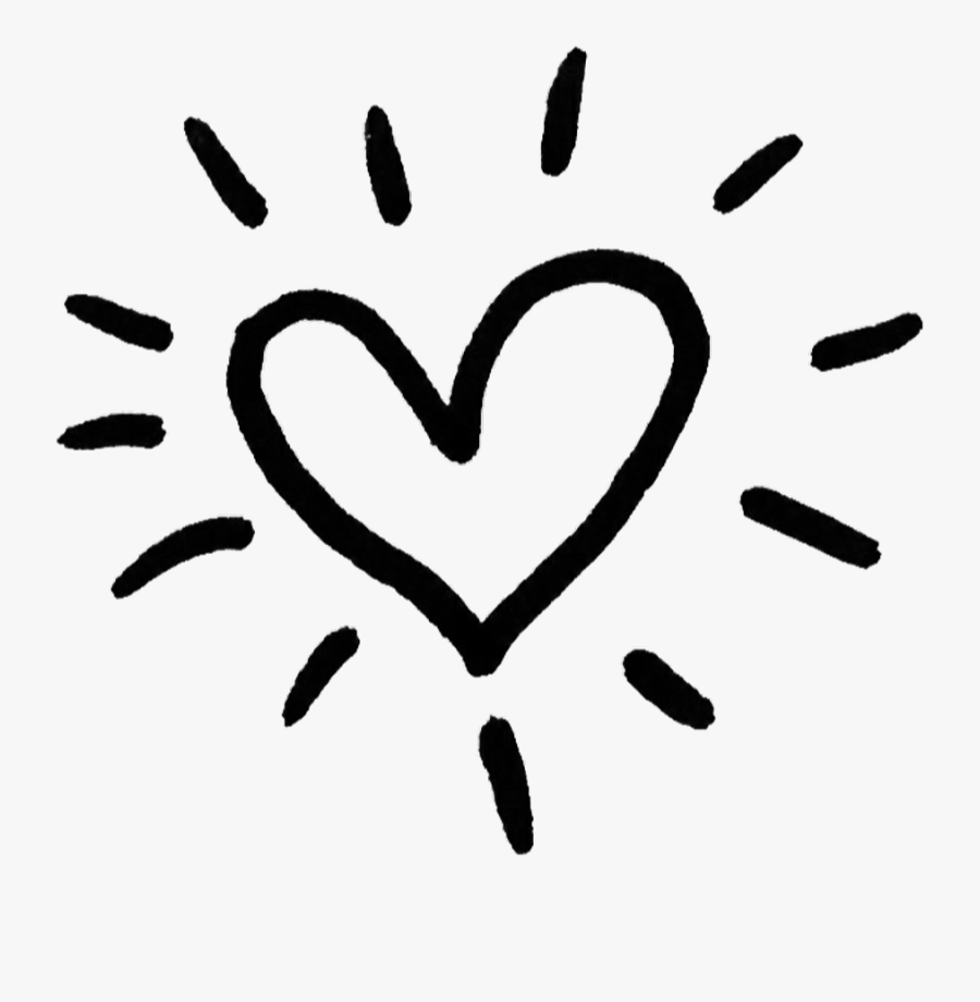 Cute Black Sticker Stickers Heart Overlay Transparent - Cute Heart Png, Transparent Clipart