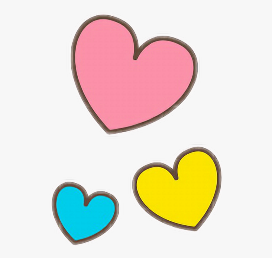 #cute #pink #blue #yellow #heart #hearts #iloveu #iloveyou - Blue And Yellow Heart, Transparent Clipart