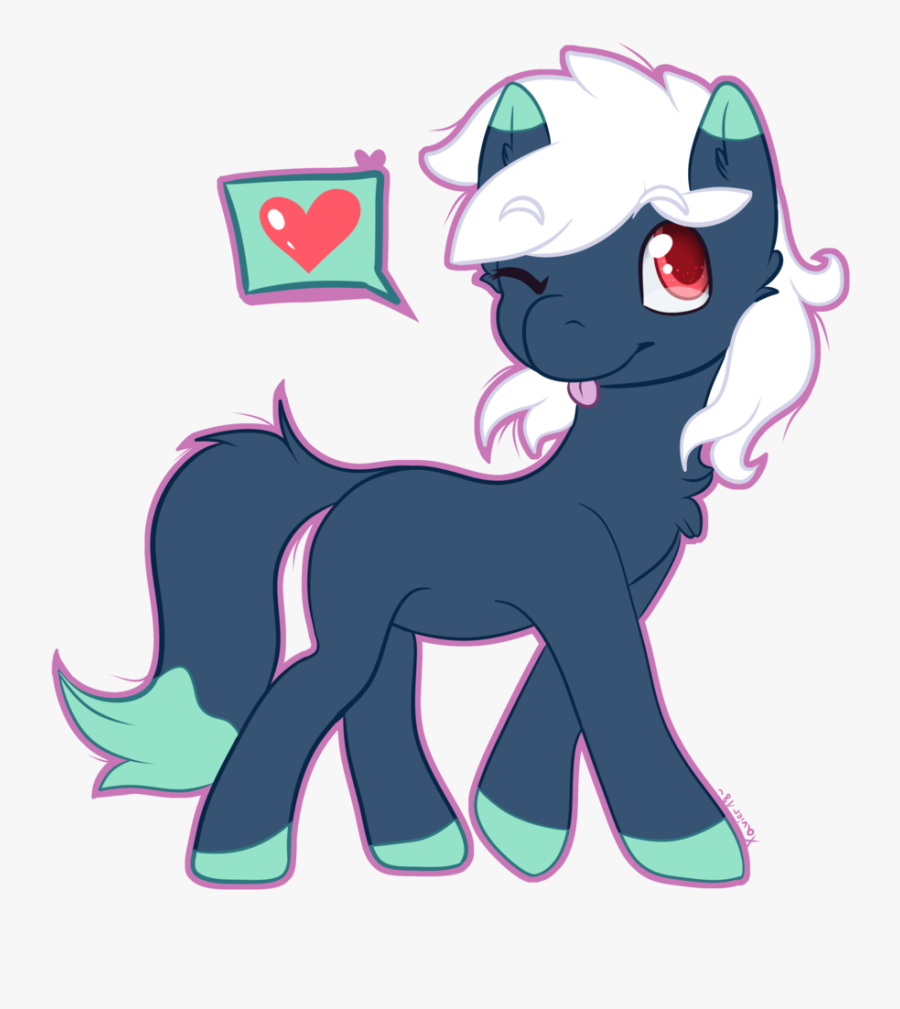 Xavier, Blep, Colt, Cute, Heart, Male, Oc, One Eye - Cartoon, Transparent Clipart