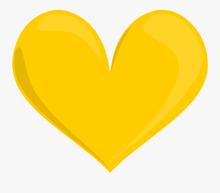 Transparent Softball Heart Clipart - Yellow Heart On Transparent Background, Transparent Clipart