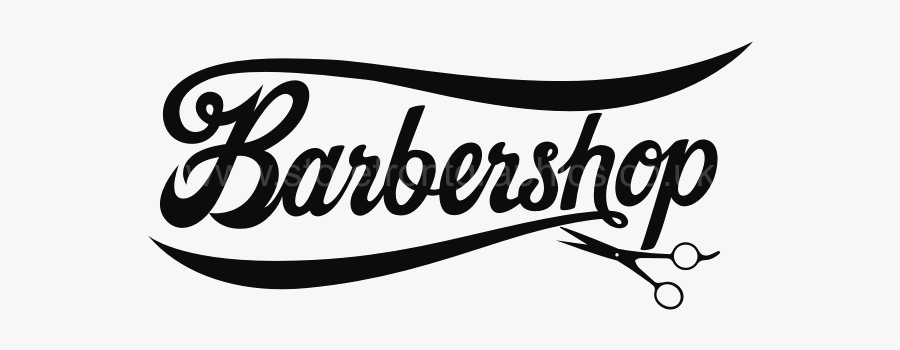 Barbershop Window Sticker Bar - Calligraphy, Transparent Clipart