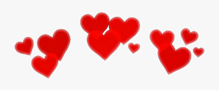 Heart Crown Cute Filter Red Remixit Freetoedit Interest - Red Heart Crown Png, Transparent Clipart