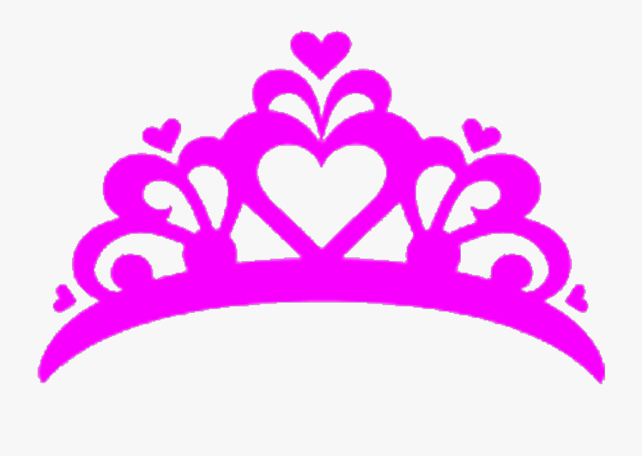 Tiara Heart Princess Crown Pink Freetoedit Clipart - Silhouette Princess Crown Clipart, Transparent Clipart