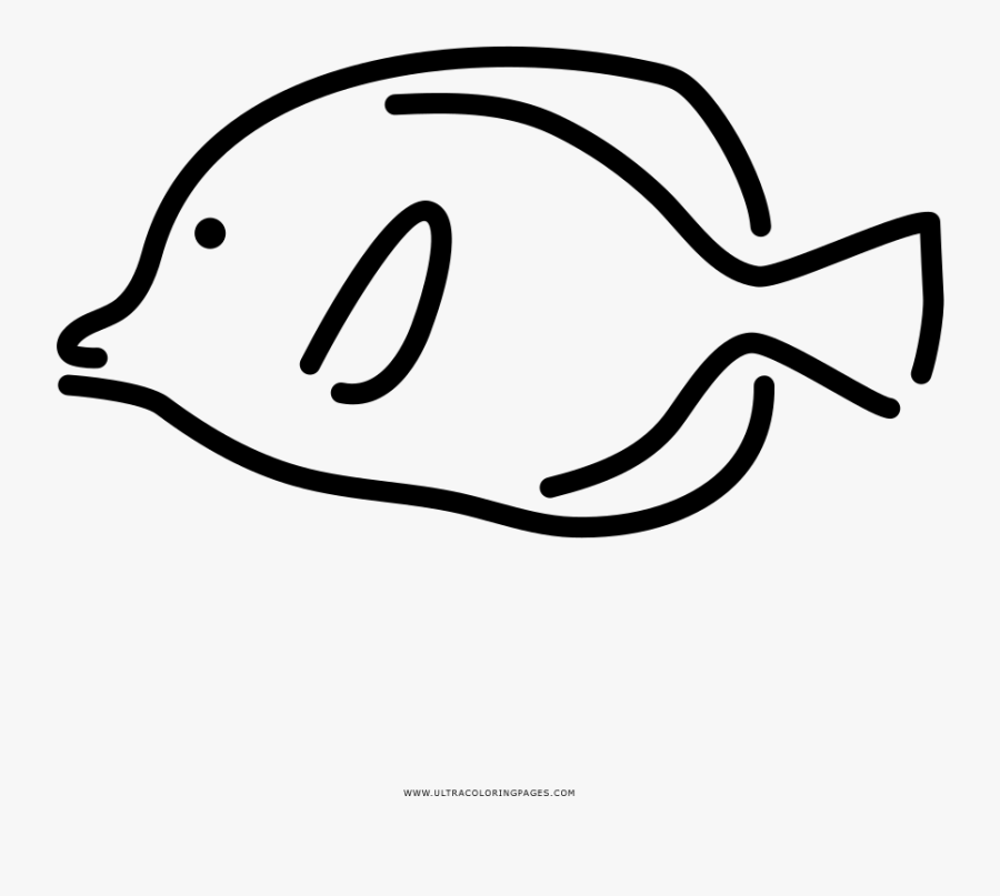 Tropical Fish Coloring Page - Line Art, Transparent Clipart