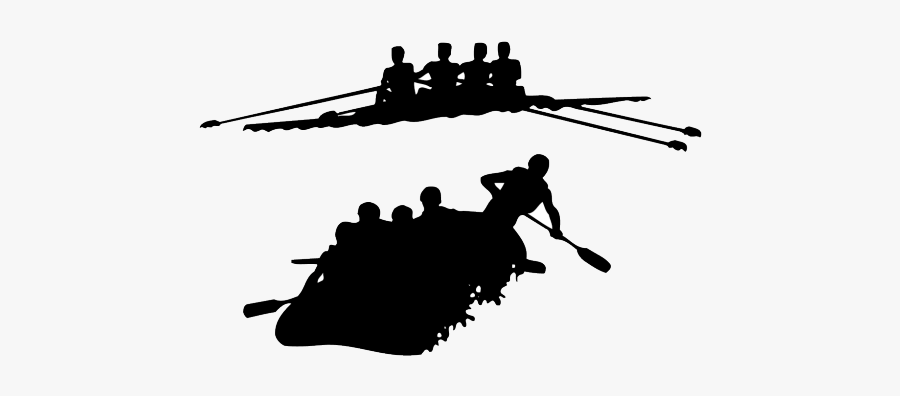 White Water Rafting Silhouette, Transparent Clipart