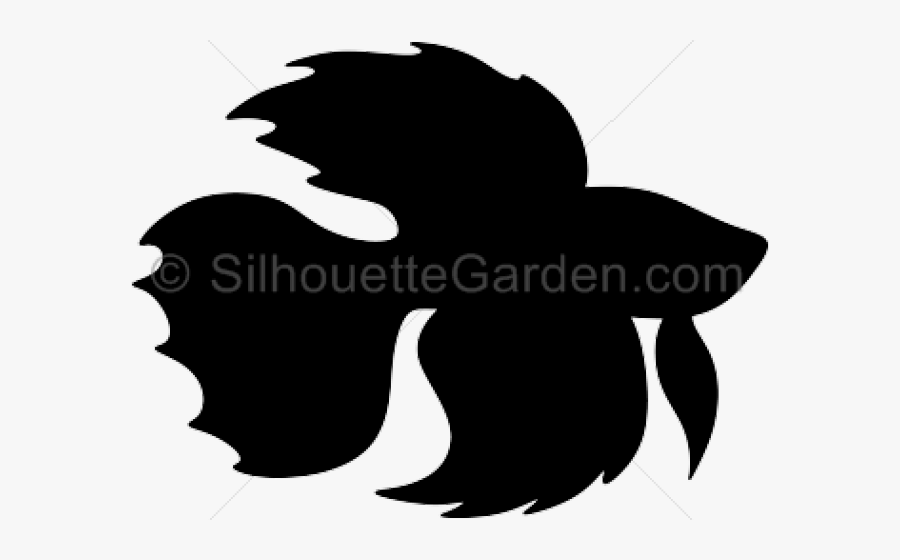 Tropical Fish Clipart Betta Fish - Silhouette Of A Betta Fish, Transparent Clipart