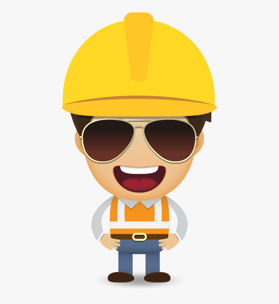 Laborer Worker Euclidean Vector Sunglasses Construction - Construction Worker Clipart, Transparent Clipart