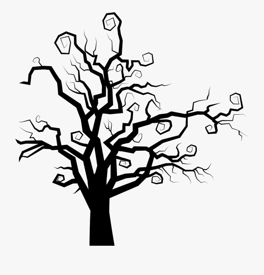 Spooky Clipart 6 Christmas Tree Outline Halloween Movieplus - Spooky Tree Silhouette Png, Transparent Clipart