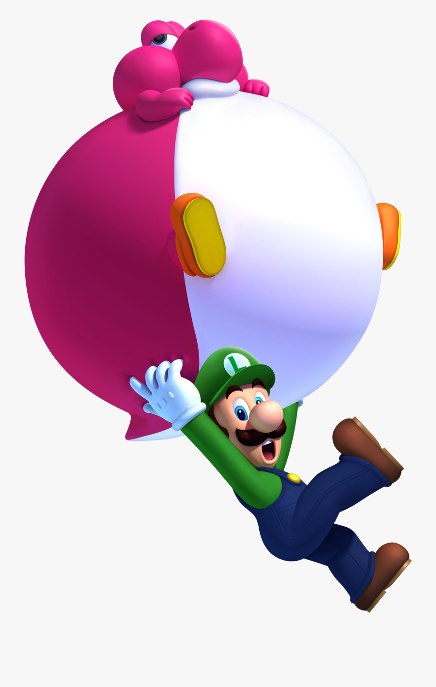 Yoshi Clipart Luigi - New Super Mario Bros U Balloon Baby Yoshi, Transparent Clipart