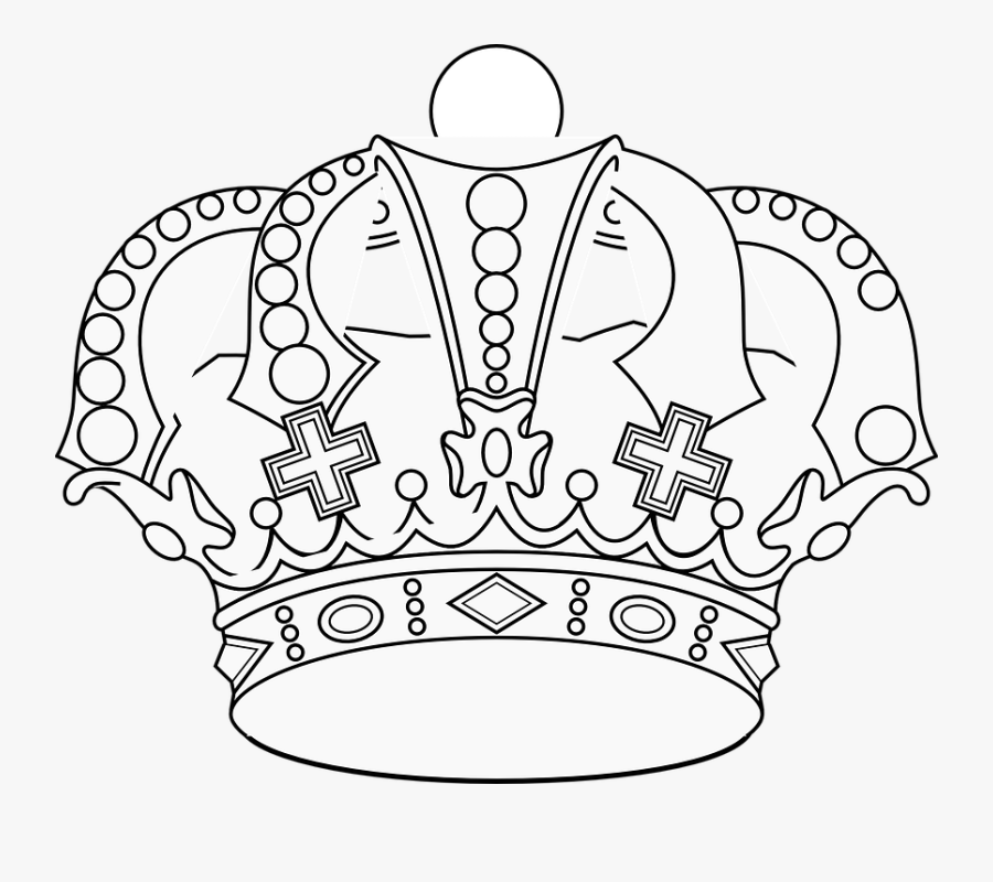 Crown, King, Emperor, Monarch, Royal, Gold, Majestic - God Crown Coloring Page, Transparent Clipart