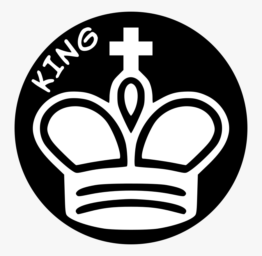 Monochrome - Chess Piece Symbol Black King, Transparent Clipart