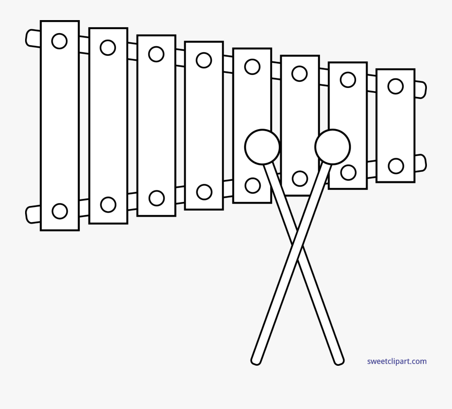 Xylophone Clipart Tree - Line Art, Transparent Clipart