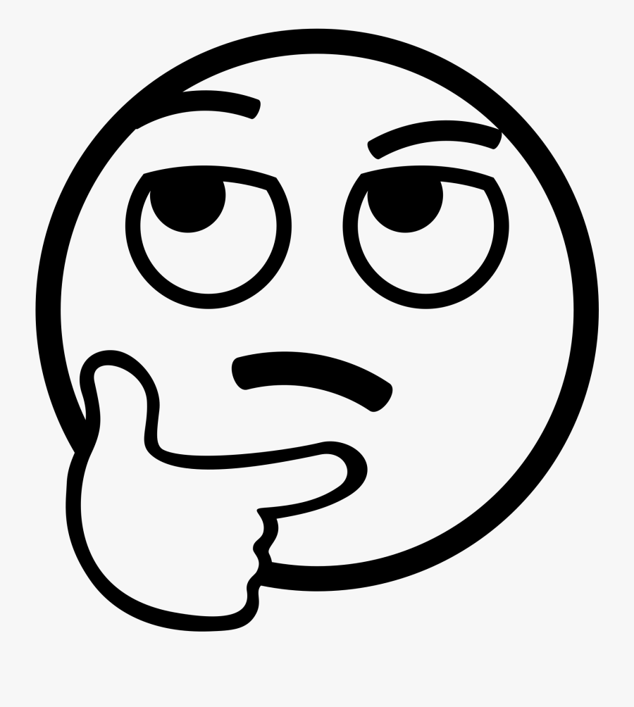 Thinking Face Emoji Black And White Clipart , Png Download - Thinking Black And White Clipart, Transparent Clipart