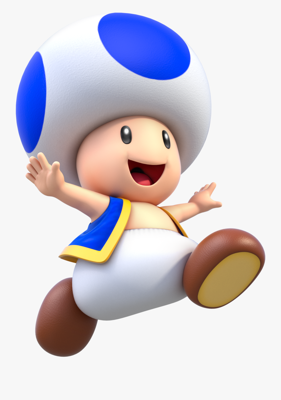 Transparent Toads Clipart - Super Mario Toad Blue, Transparent Clipart