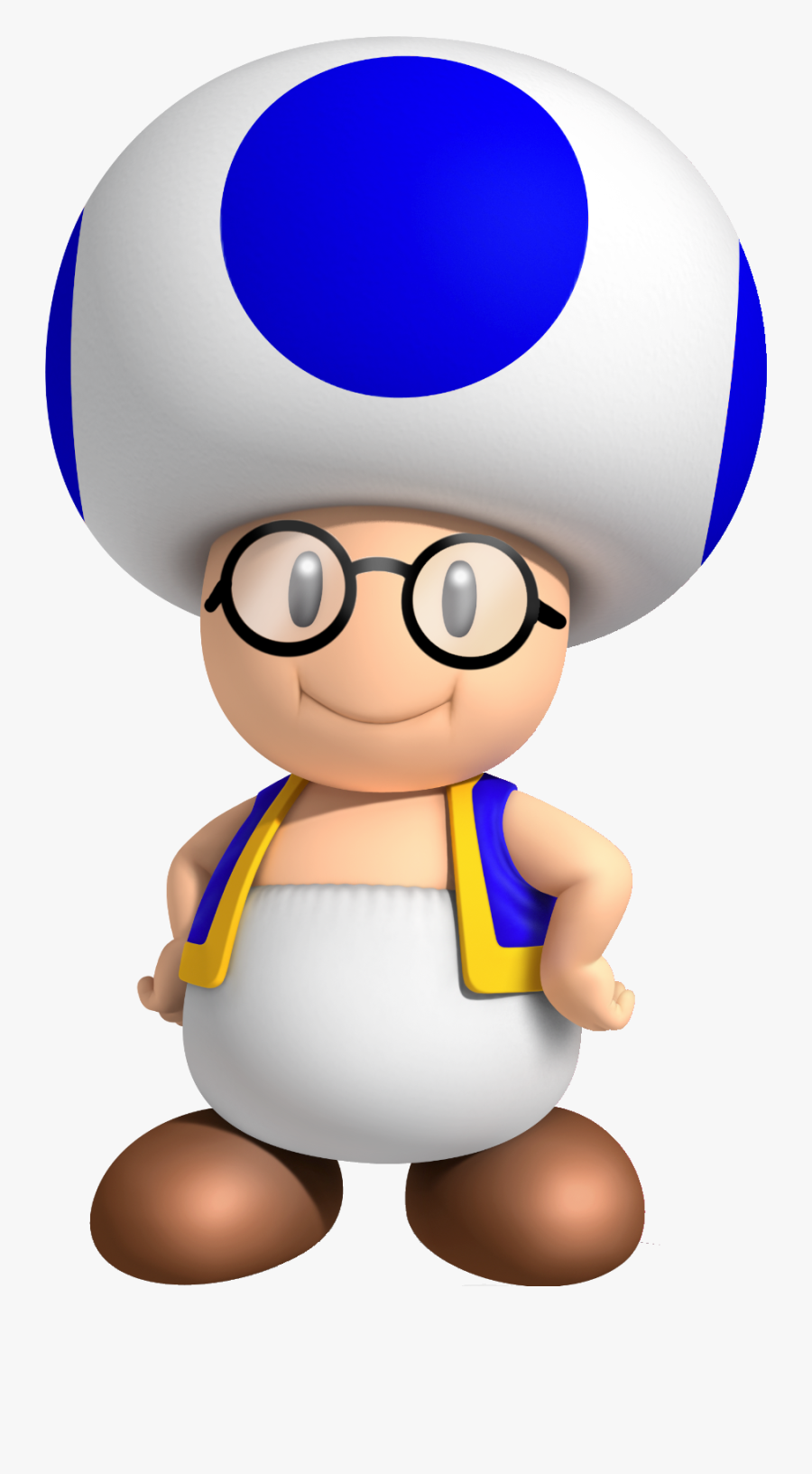 Mushroom Clipart Mario Toad - Blue Toad Super Mario, Transparent Clipart