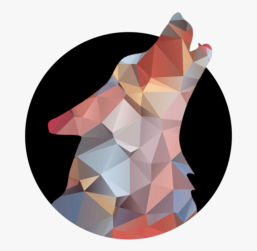 Wolf Head Above Moon Square - Illustration, Transparent Clipart