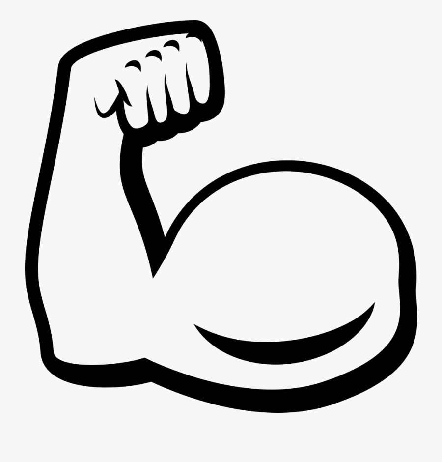 Biceps Drawing Art - Transparent Background Muscle Emoji, Transparent Clipart