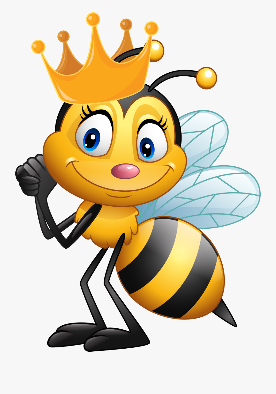 Transparent Vintage Bee Png - Cartoon Queen Bee, Transparent Clipart