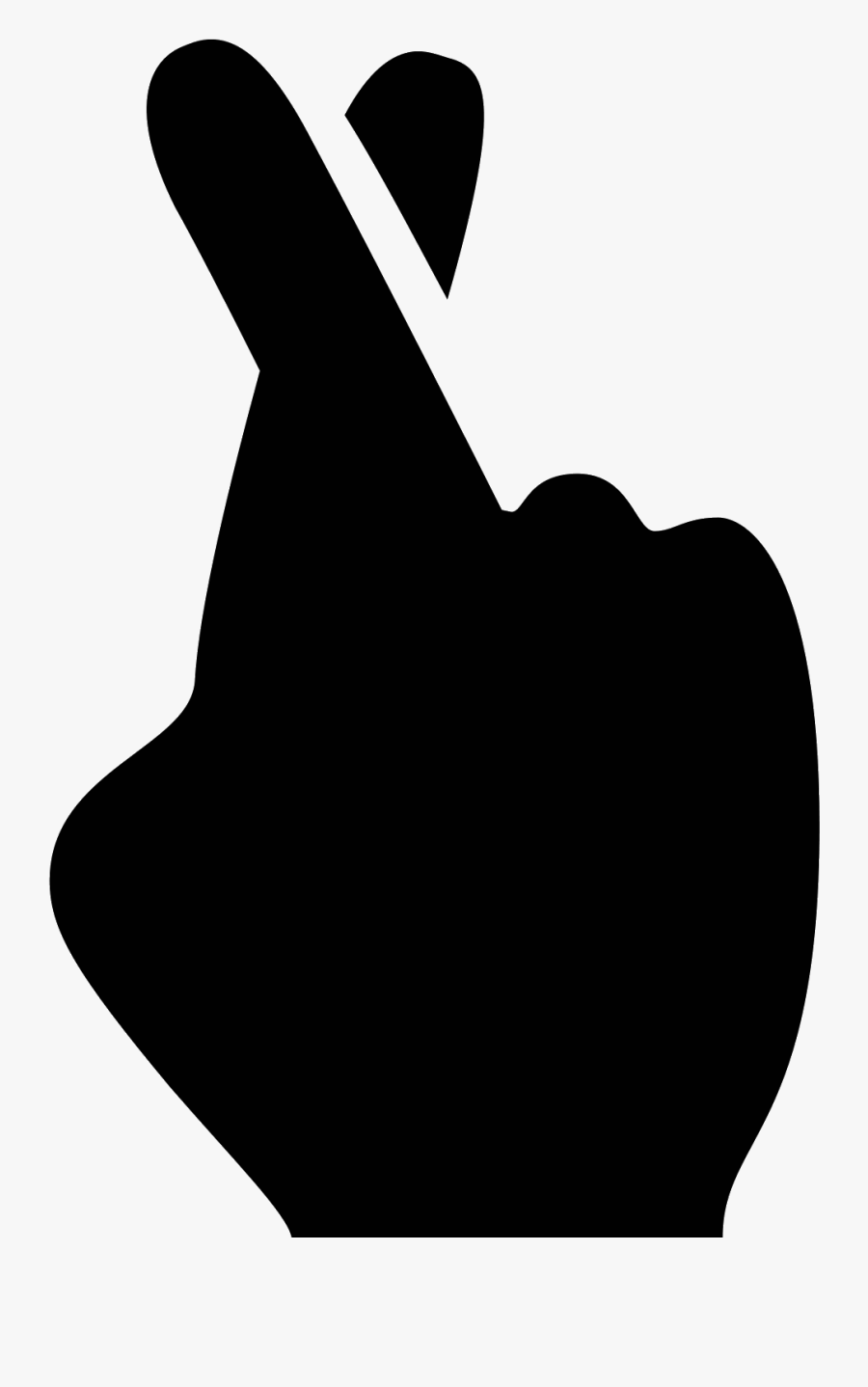 Free Clipart Fingers Crossed - Fingers Crossed Emoji Black, Transparent Clipart