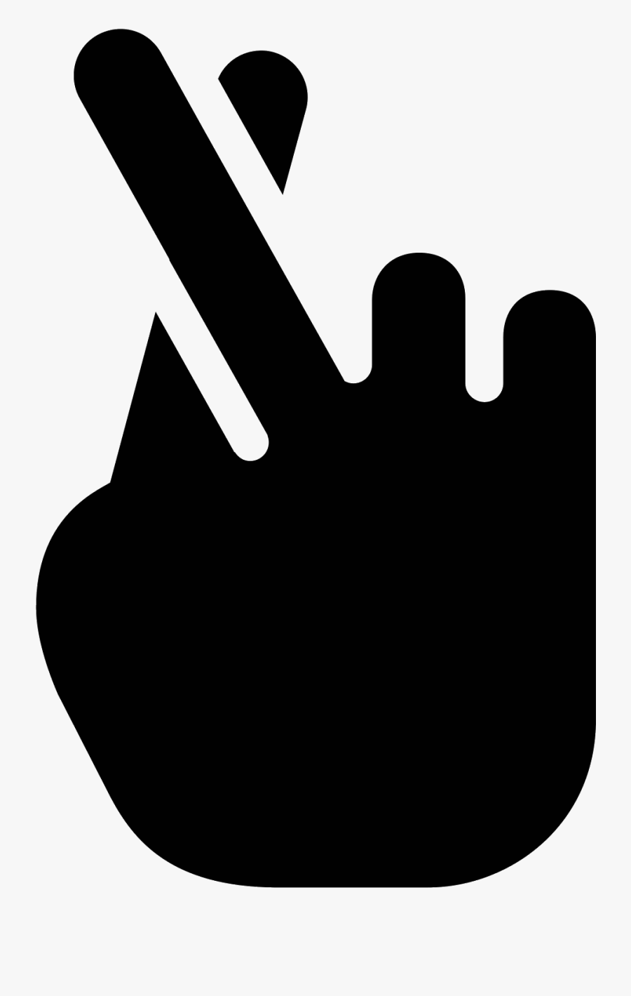 Hand Clipart Vector - Fingers Crossed Black Png, Transparent Clipart