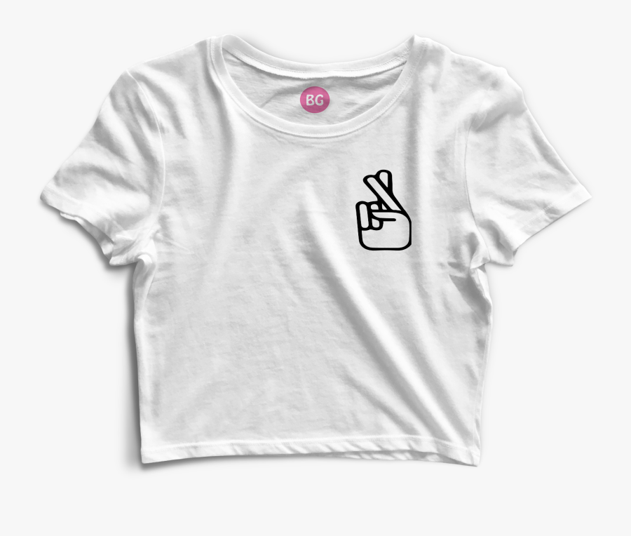 Fingers Crossed Png - Womens Plain Crop Top, Transparent Clipart