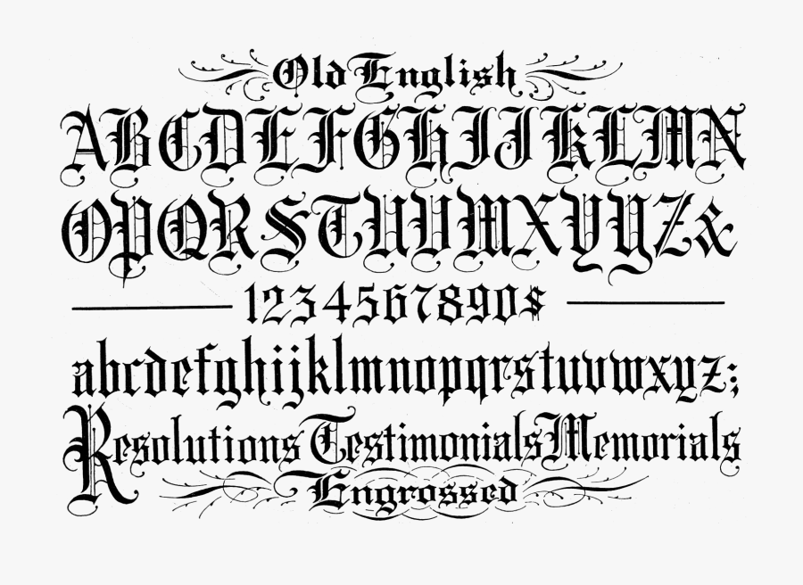 Hip Hop Fonts Png Clipart - Old English Gothic Alphabet, Transparent Clipart