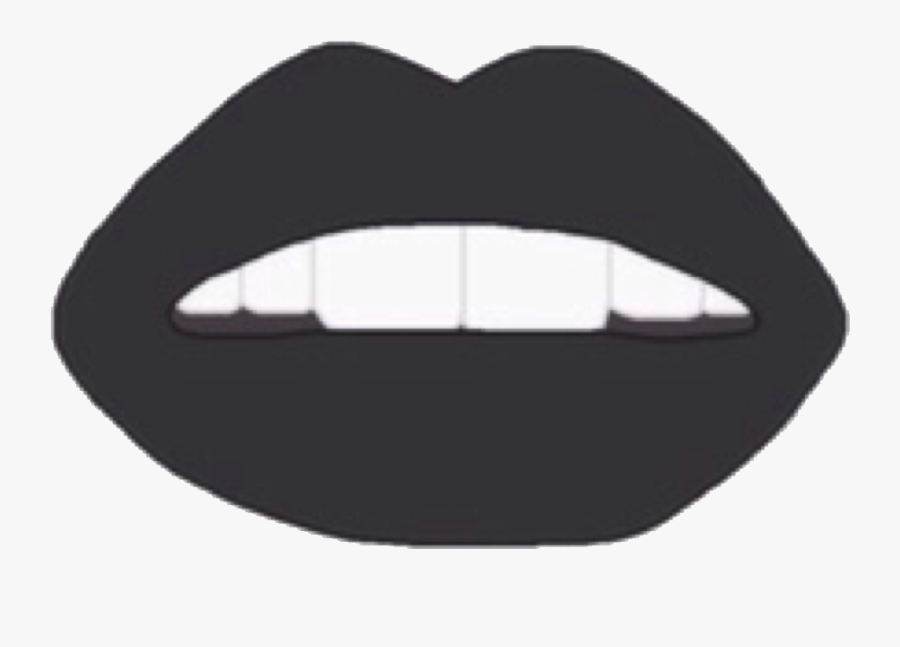 #lips #mouth #teeth #black #blacklips #dark #grunge - Lipstick Aesthetic Black And White, Transparent Clipart