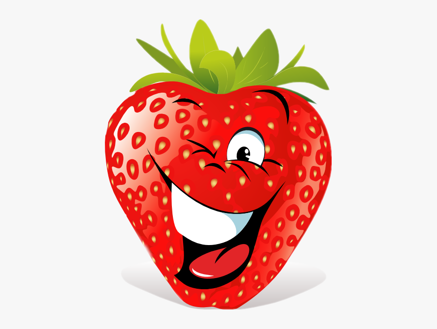 #strawberry #wink #competition #stickers - Cartoon Fruits With Faces, Transparent Clipart