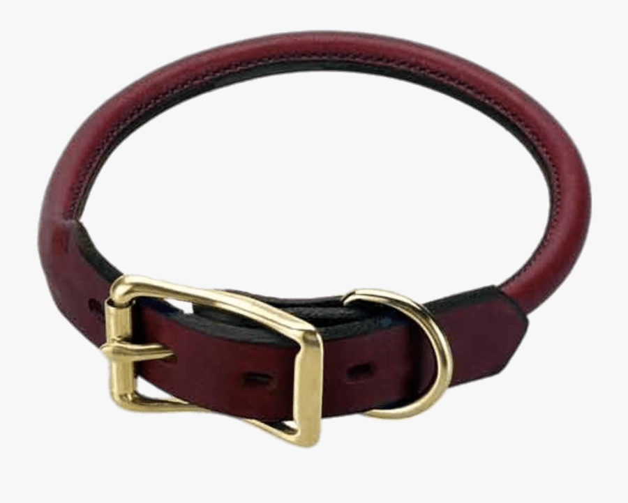 Red Leather Dog Collar - Rolled Leather Dog Collar, Transparent Clipart