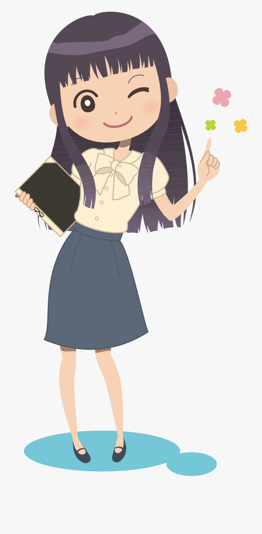 Anime Girl Wink Clipart , Png Download - Wink Girl Clipart, Transparent Clipart