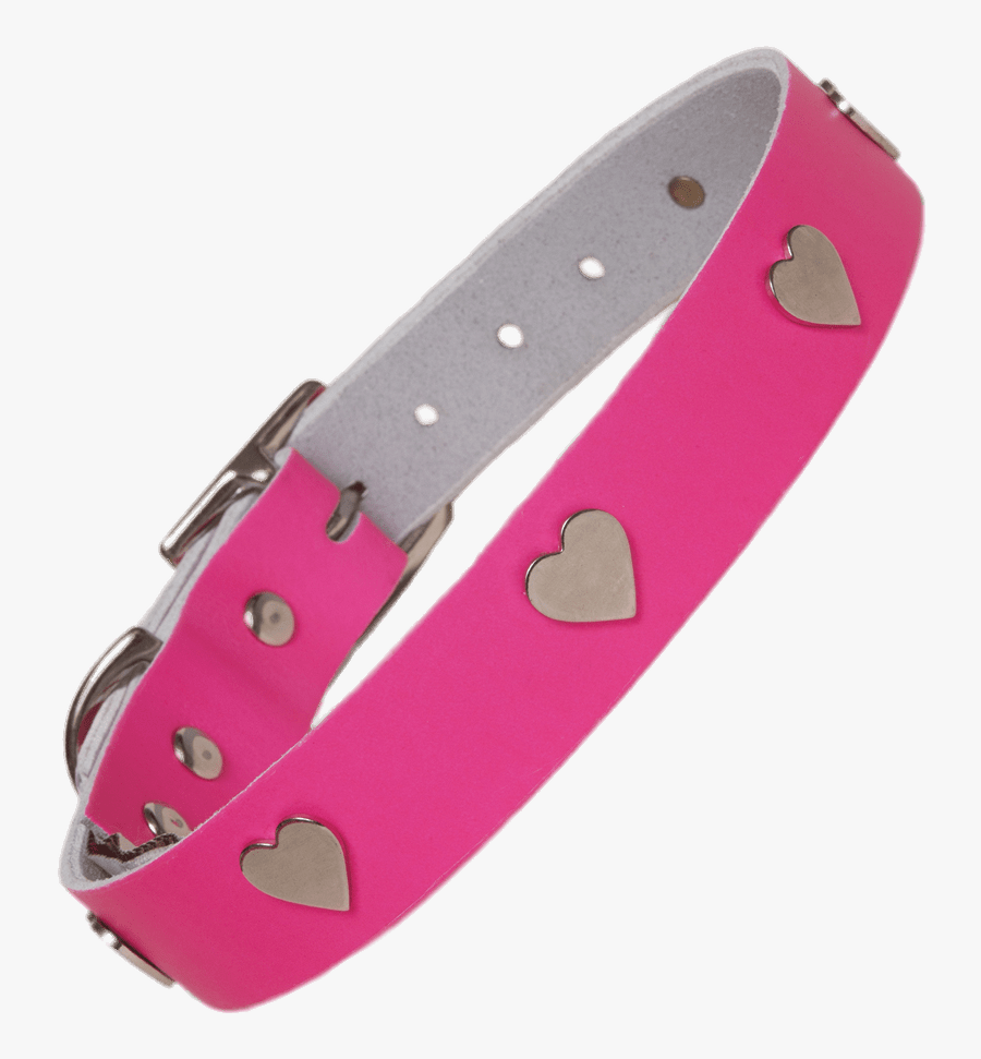 Pink Dog Collar With Hearts - Dog Collar, Transparent Clipart