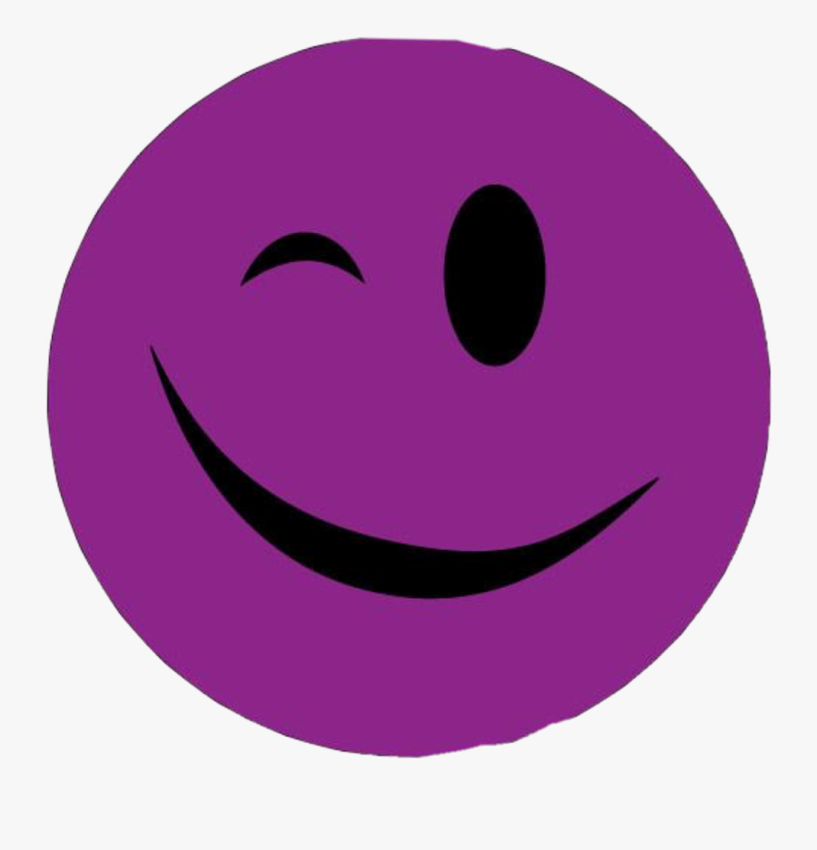 #wink #face #purple #freetoedit - Smiley, Transparent Clipart