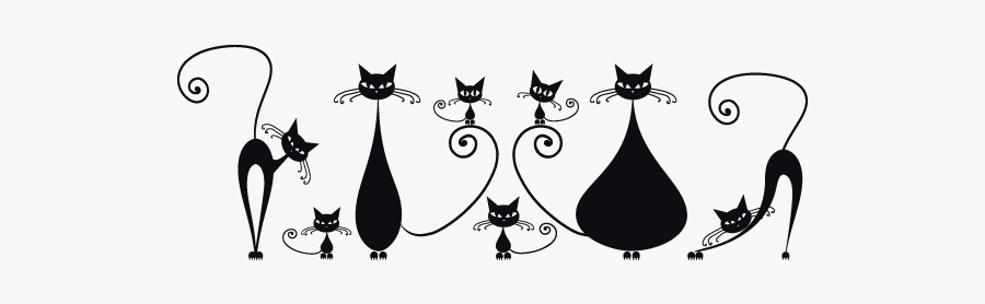 Vinilos Decorativos Gatos En Familia - Vinilo Familia Y Gato, Transparent Clipart