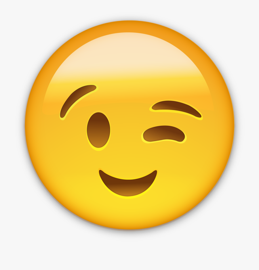 Transparent Clipart Smiley Kostenlos - Whatsapp Wink Emoji Png, Transparent Clipart