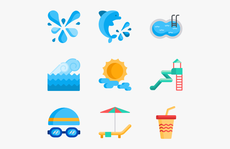 Frre Water Slide Png - Water Park Icon Vector, Transparent Clipart