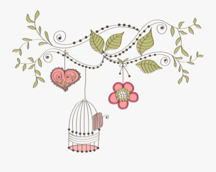 #ftestickers #clipart #birdcage #hearts - Flower Creeper Design, Transparent Clipart