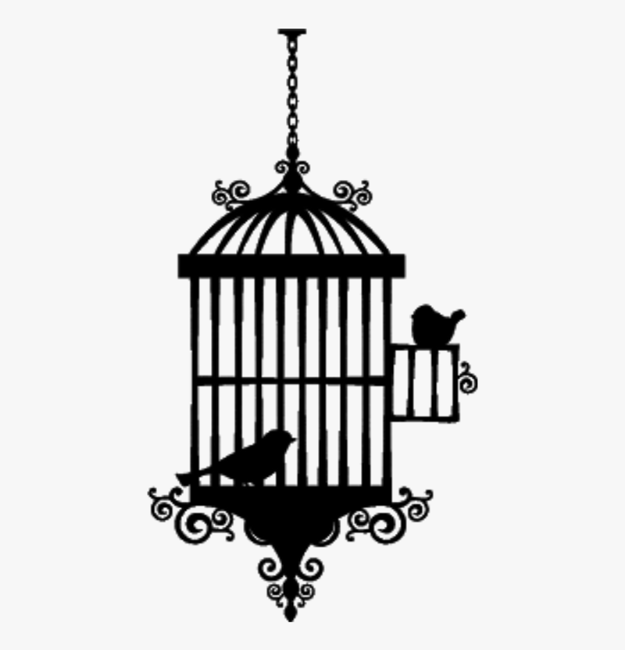 Clip Art Sticker By Amber Leanne - Birds And Cage Png, Transparent Clipart