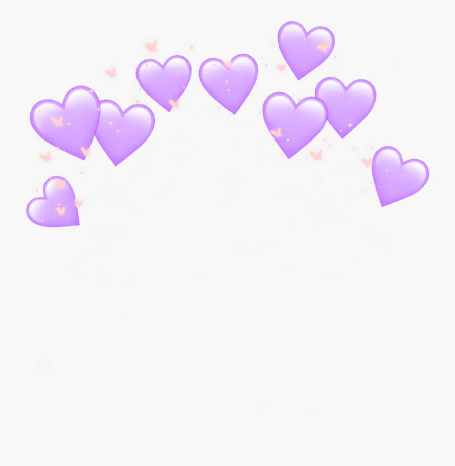 Heart Hearts Crown Emoji Tumblr Purple Heart Crown - Transparent Purple Heart Crown, Transparent Clipart