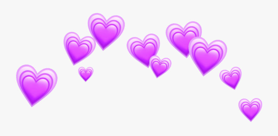Heart Hearts Purple Crown Tumblr Emoji - Blue Heart Crown Transparent, Transparent Clipart